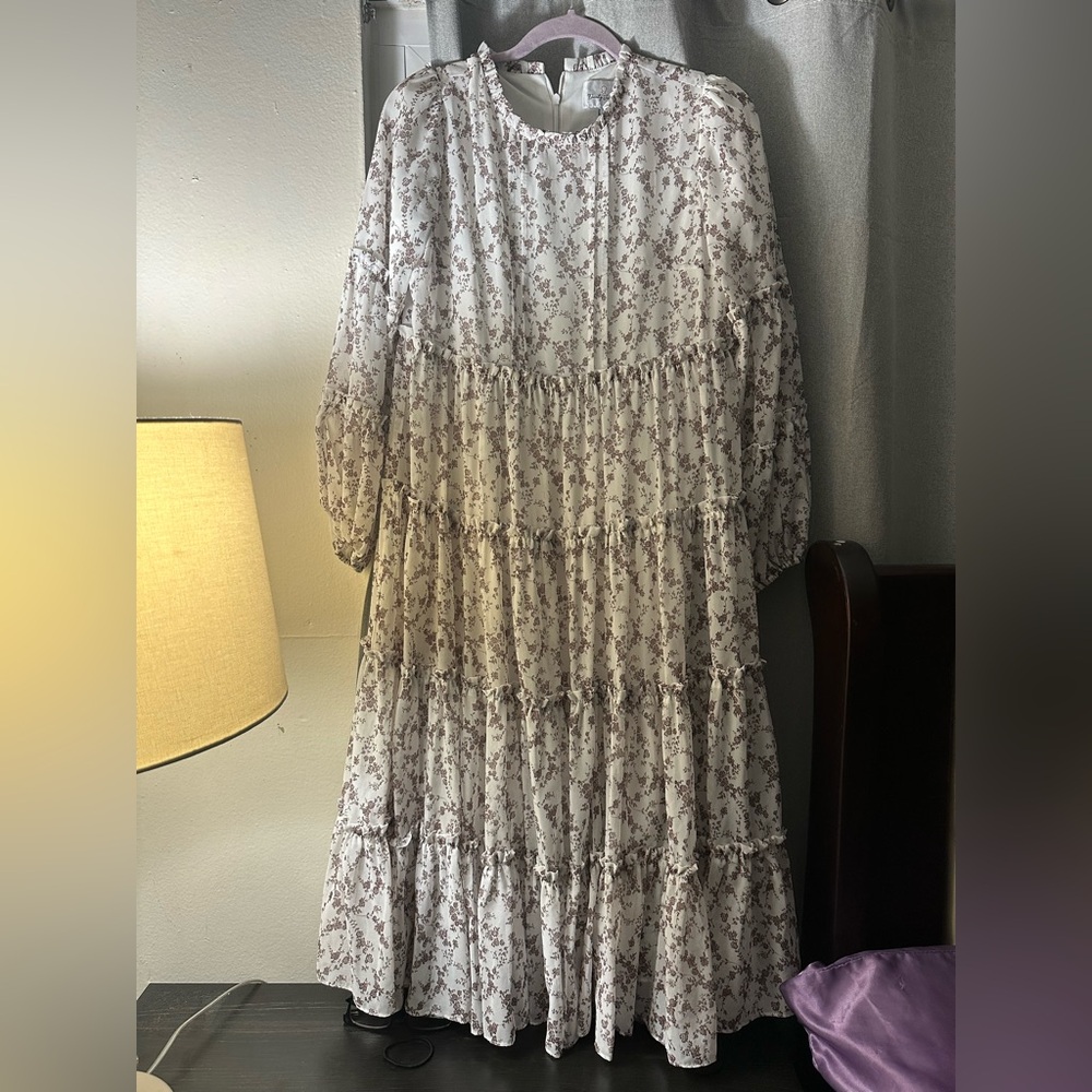 Dainty Jewells Cream Floral Midi Dress